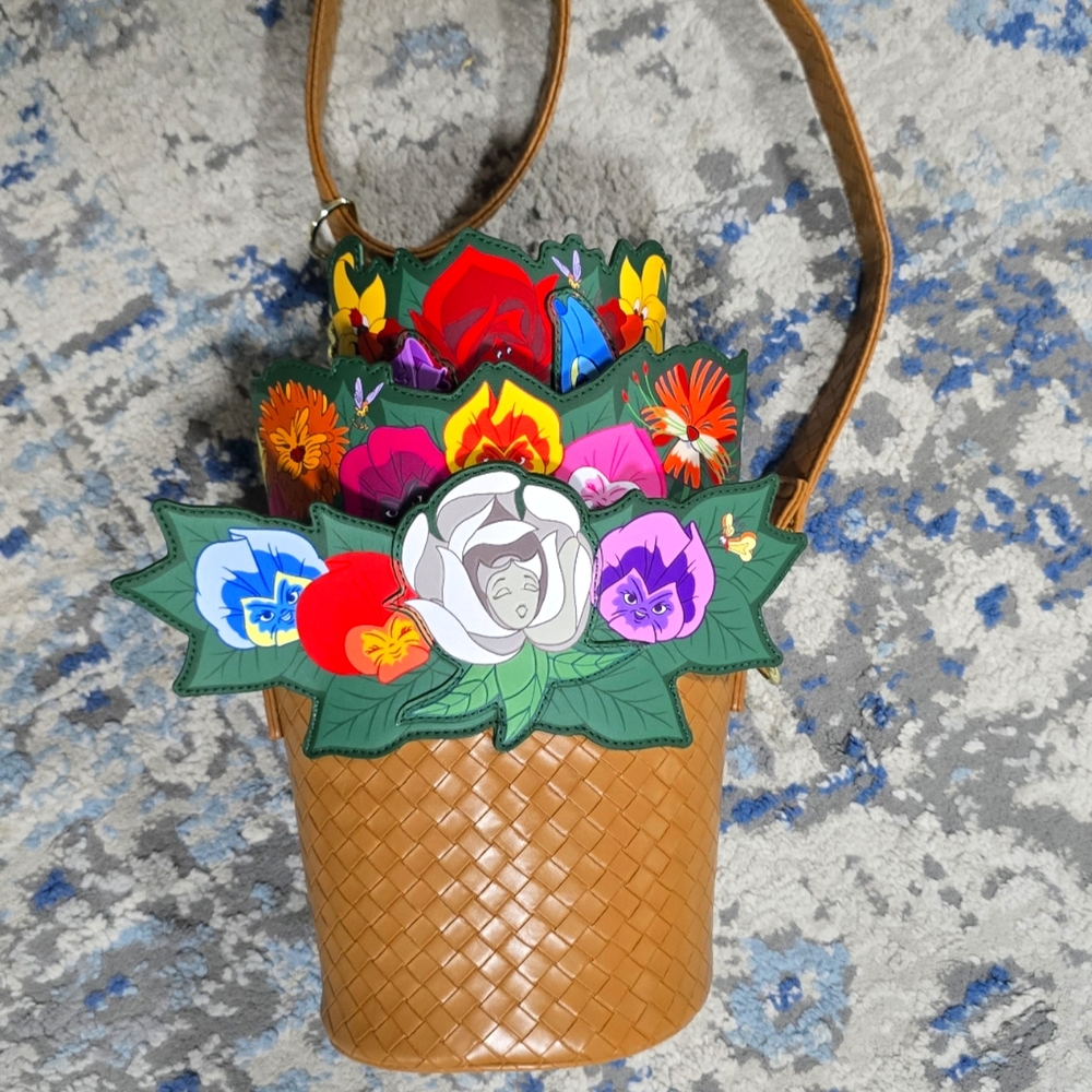 Loungefly Alice In Wonderland Singing Flower Basket Crossbody Bag